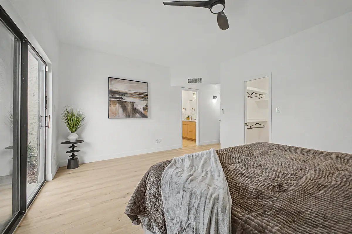 Third bedroom with walk-in closet after renovation