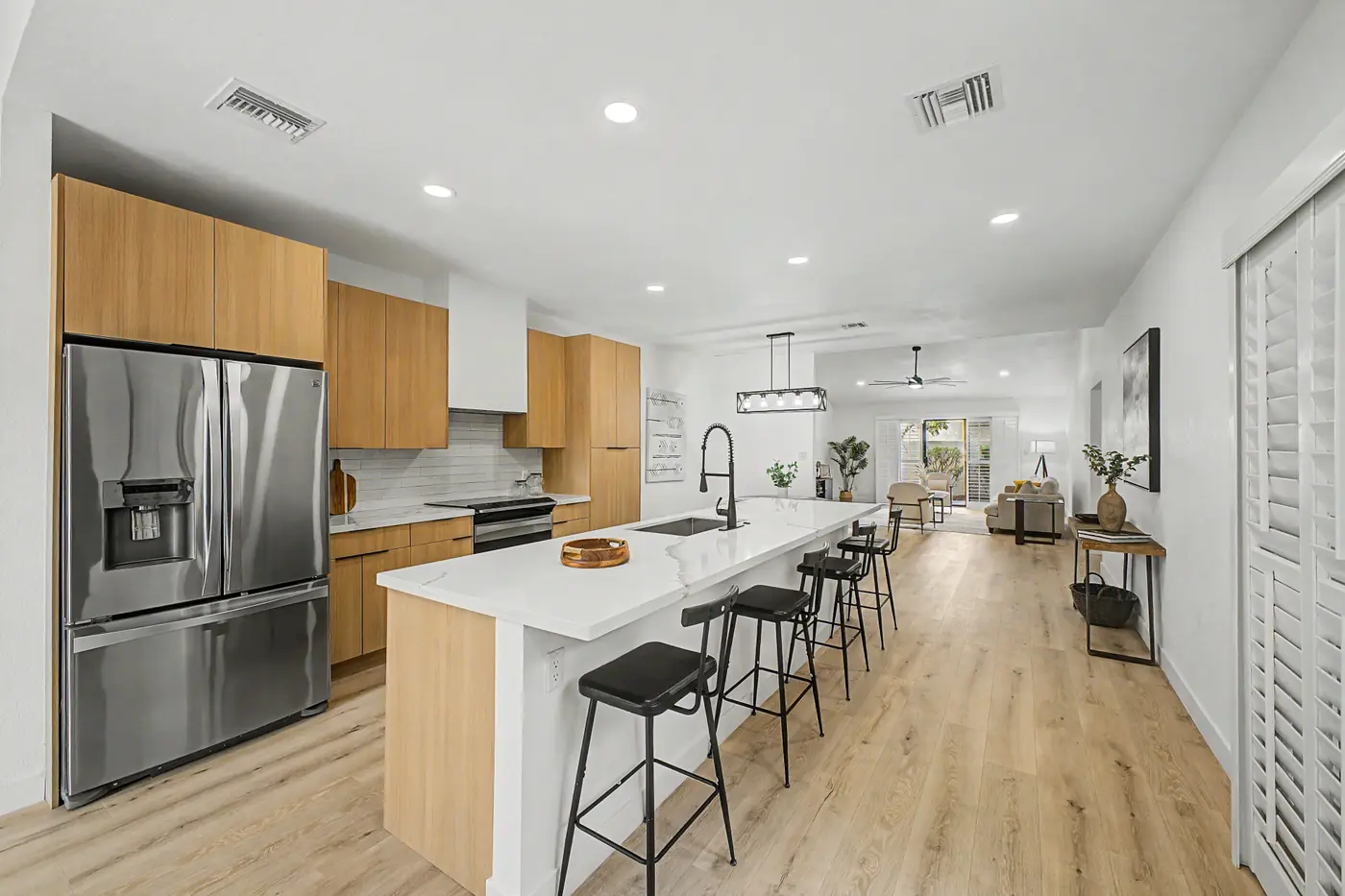 Remodeled kitchen with quartz island at 5135 N 78th St, Scottsdale