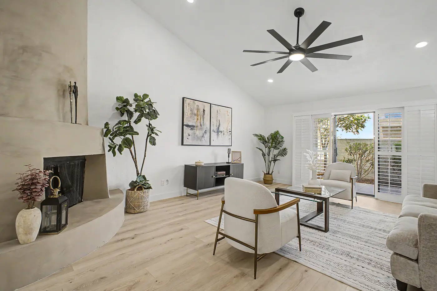 The living room after renovation, 5135 N 78th St Scottsdale