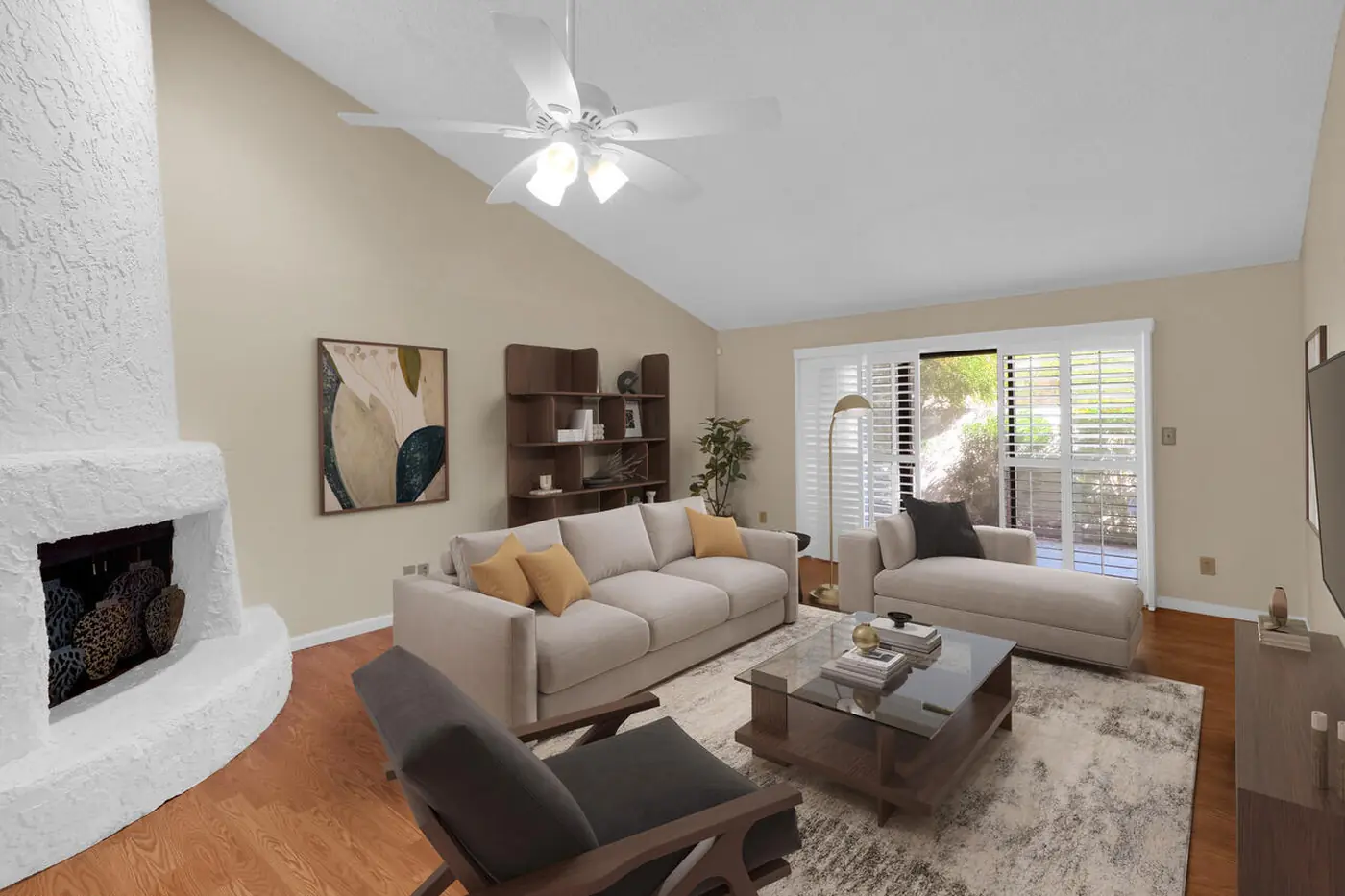 The living room before renovation, 5135 N 78th St Scottsdale